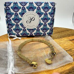 Plunder Design Miles Bracelet Gold Tone Adjustable Chain Stainless Casual Minima